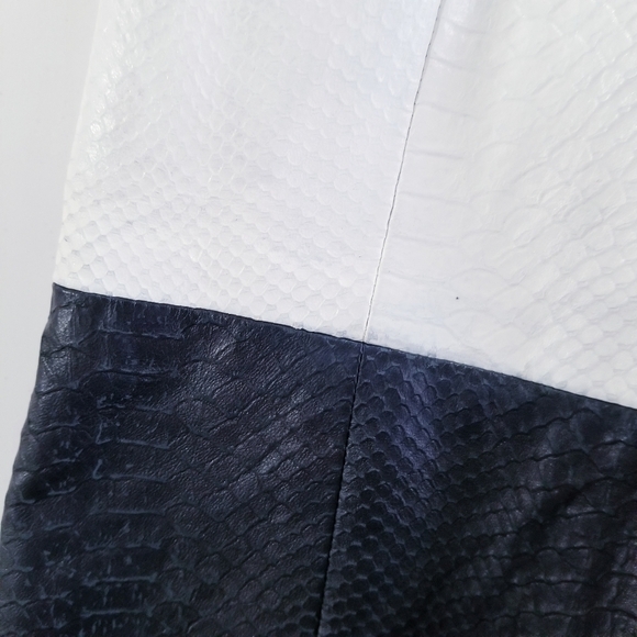 Mason X Michelle Mason Lambskin Leather Colorblock Phyton Embossed Tank dress - Picture 11 of 15